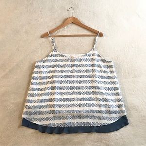 Loft Tank Top  Sleeveless blue Floral L